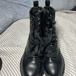 Madden Girl Black Combat Boots